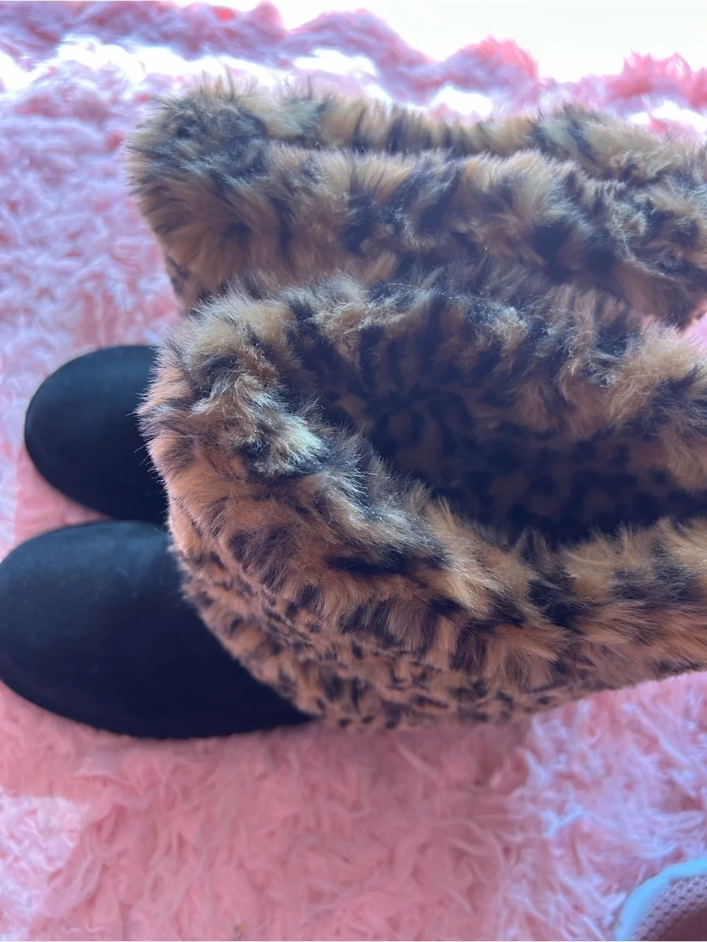 Faux Fur women’s outdoor black and bleopard prints boots  in Brown - Women's Coz